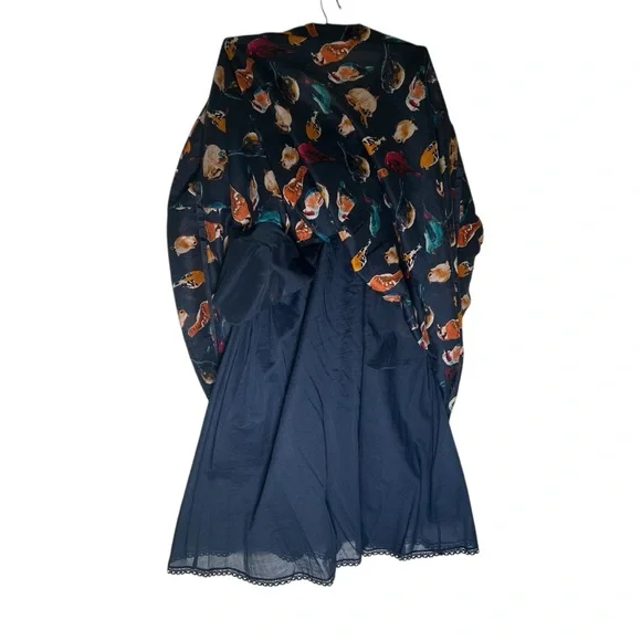 Maeve Navy Native Birds Print Strapless Midi Dress - Picture 7 of 9